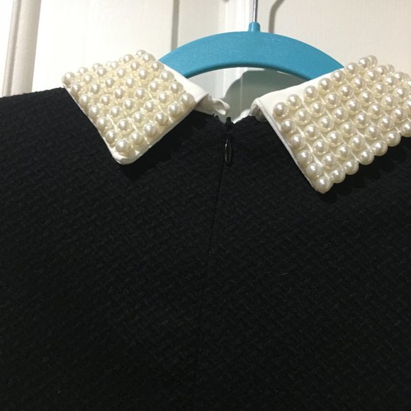 Betsey Johnson Beaded Pearl Peter Pan Collar Dress, sleevelss, size 6 NEW - Picture 8 of 11